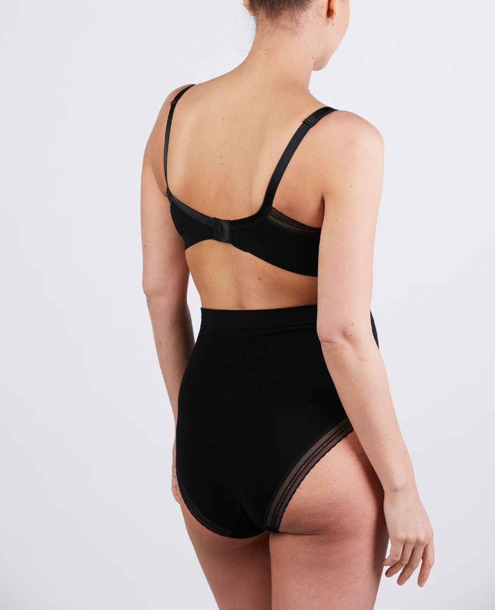 Seamless maternity high waist brief Milk black