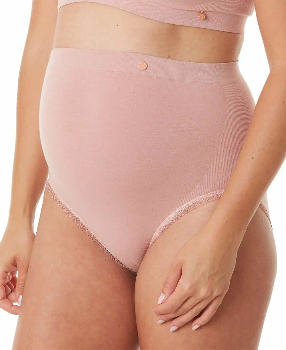 Maxi culotte de grossesse sans couture organic rose, cache
