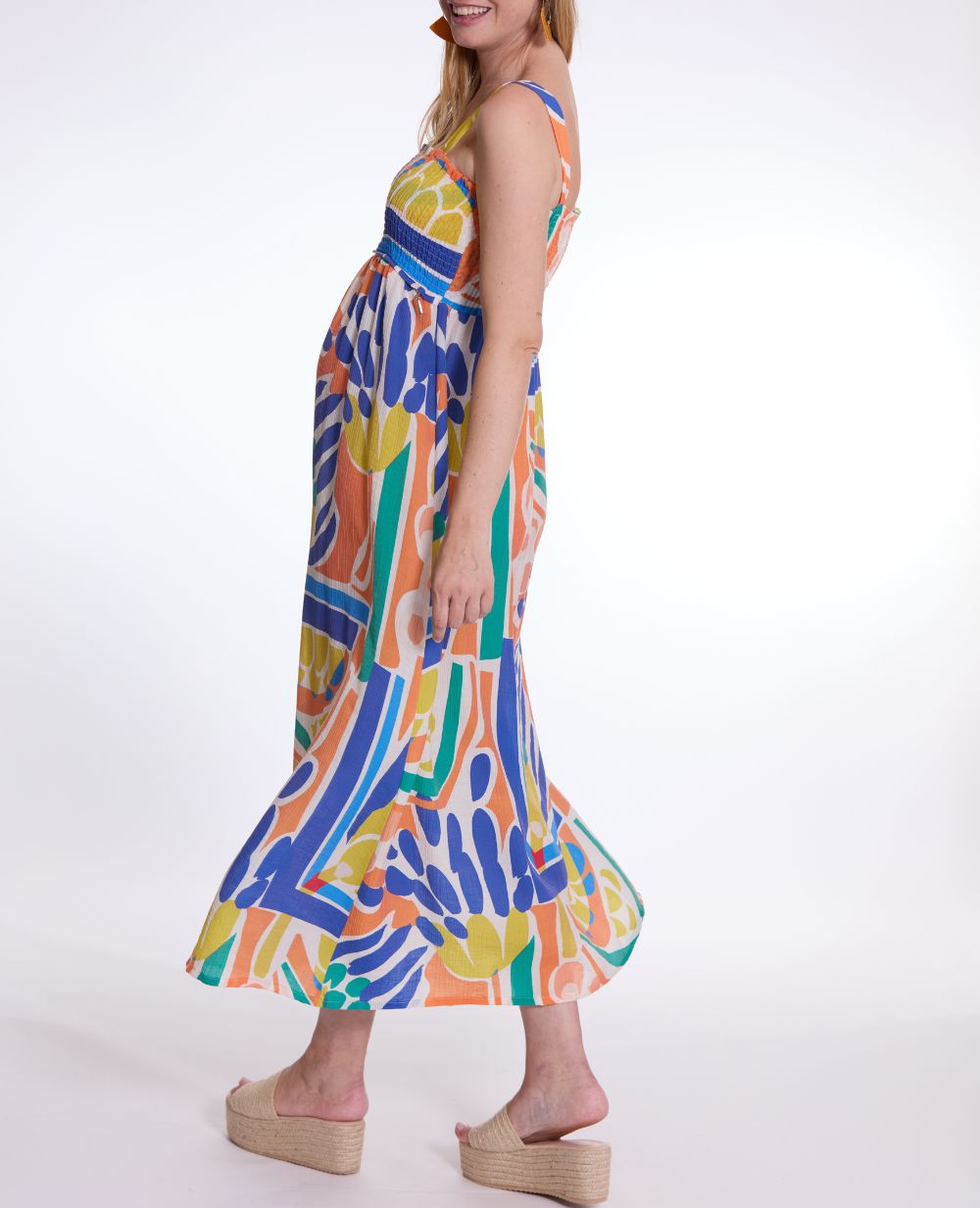 Maxi robe smock Naiade - Multico