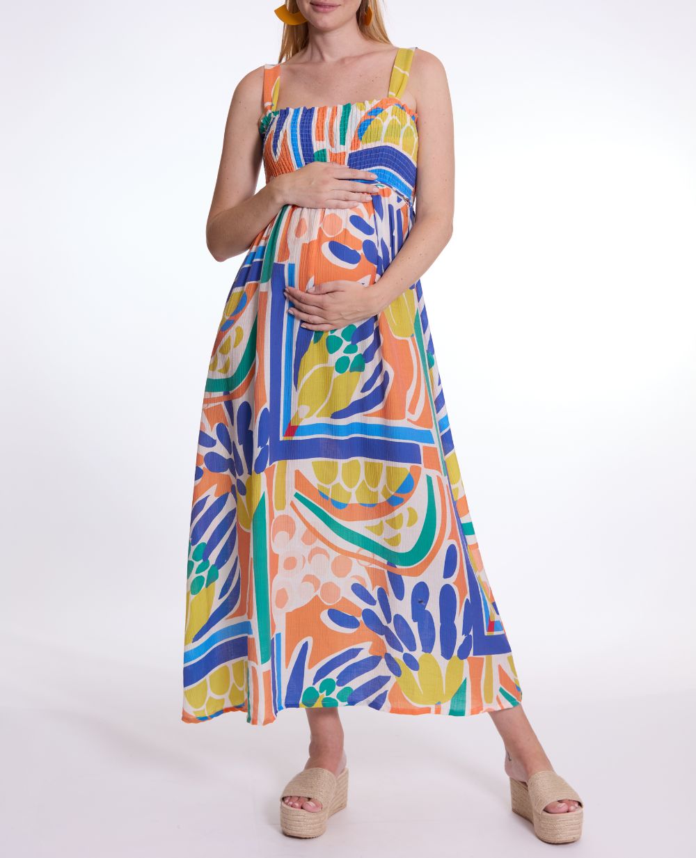 Maxi robe smock Naiade - Multico