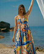 Maxi robe smock Naiade - Multico