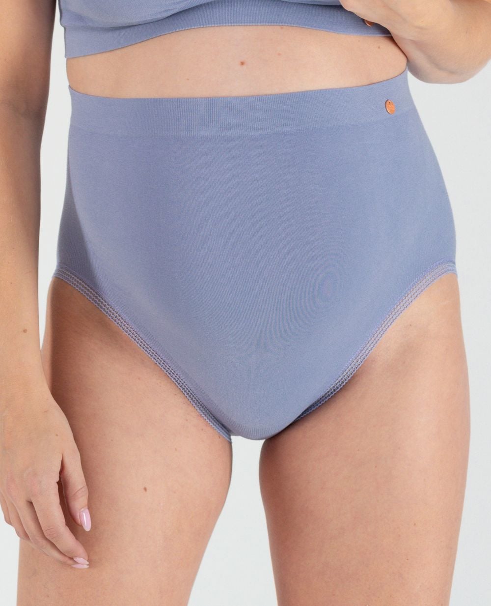 Pack de 3 Maxi culotte de grossesse sans couture Organic bleuet