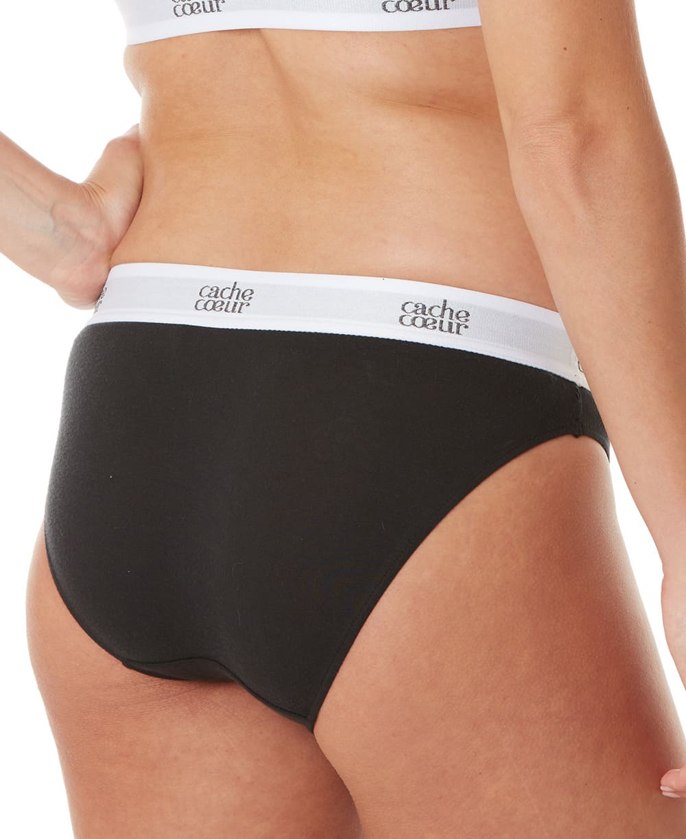 Pack life: 1 brassière noire et 2 culottes, cache cœur
