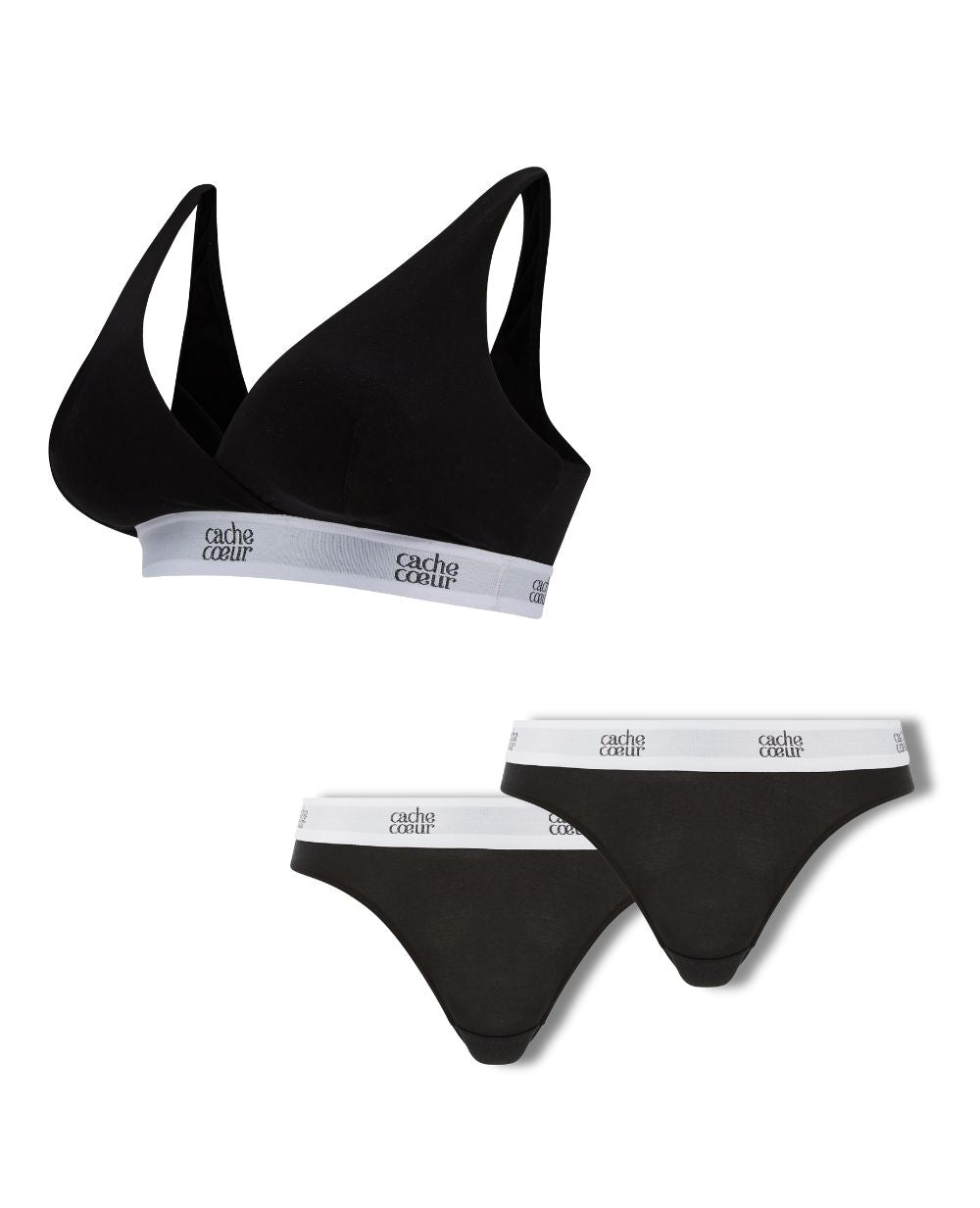Pack Life: 1 reggiseno nero e 2 slip