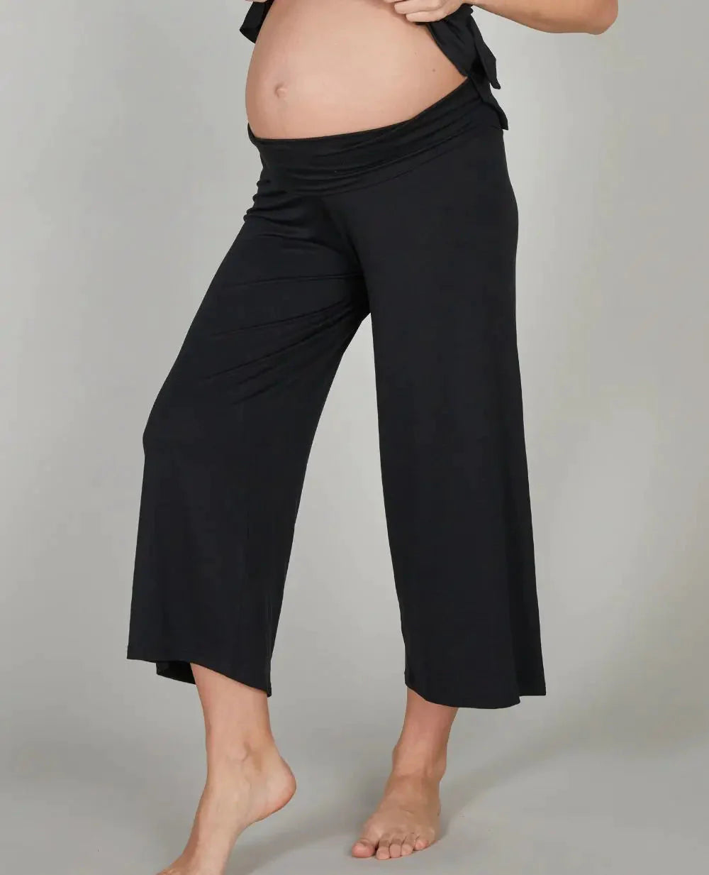 Pantalon 7/8ème de grossesse origin noir, cache cœur