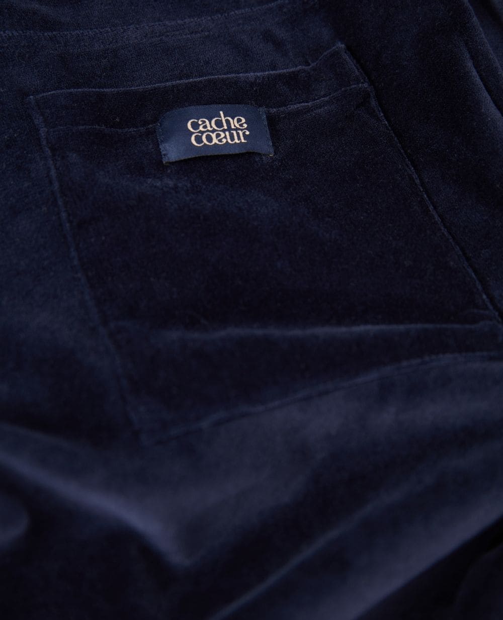 Enzo Navy Italian Velvet Wide-Leg Pants | Cache Cur Enzo Navy Italian Velvet Wide-Leg Pants | Cache Cur