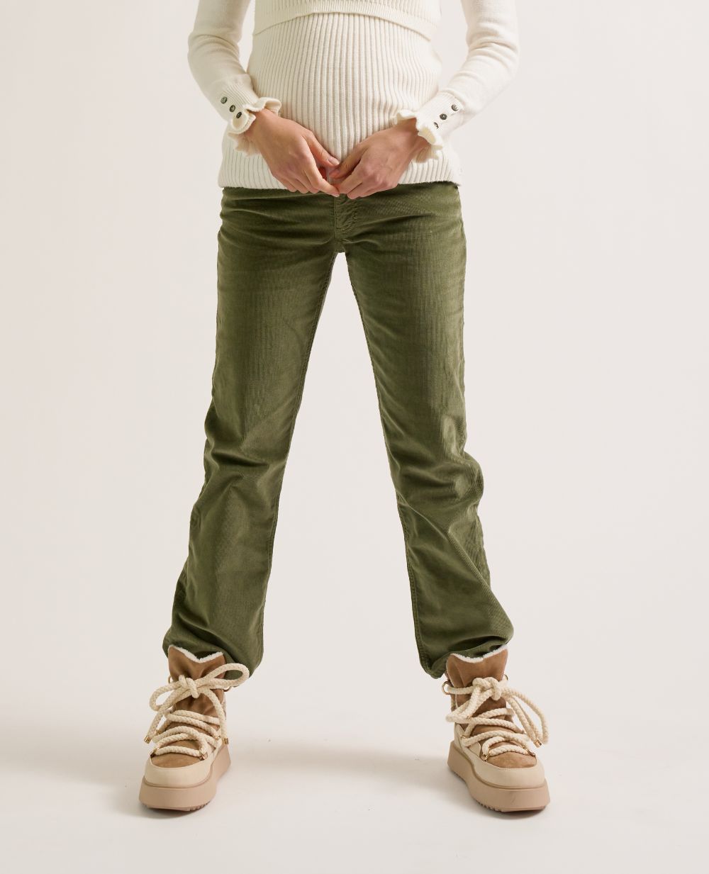 Pantalon droit de maternité William - Kaki
