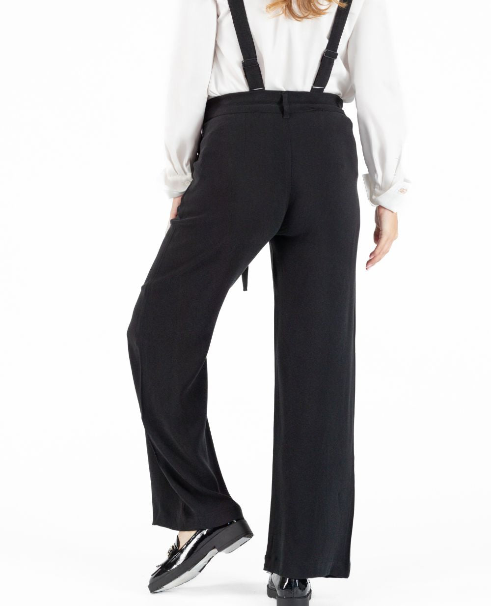 Betty maternity wide pants with removable straps black