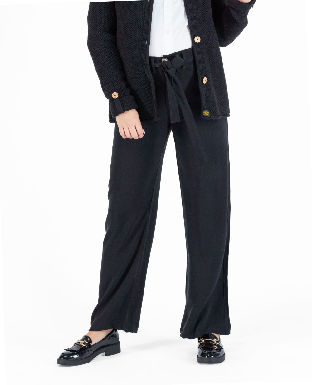 Betty maternity wide pants with removable straps black