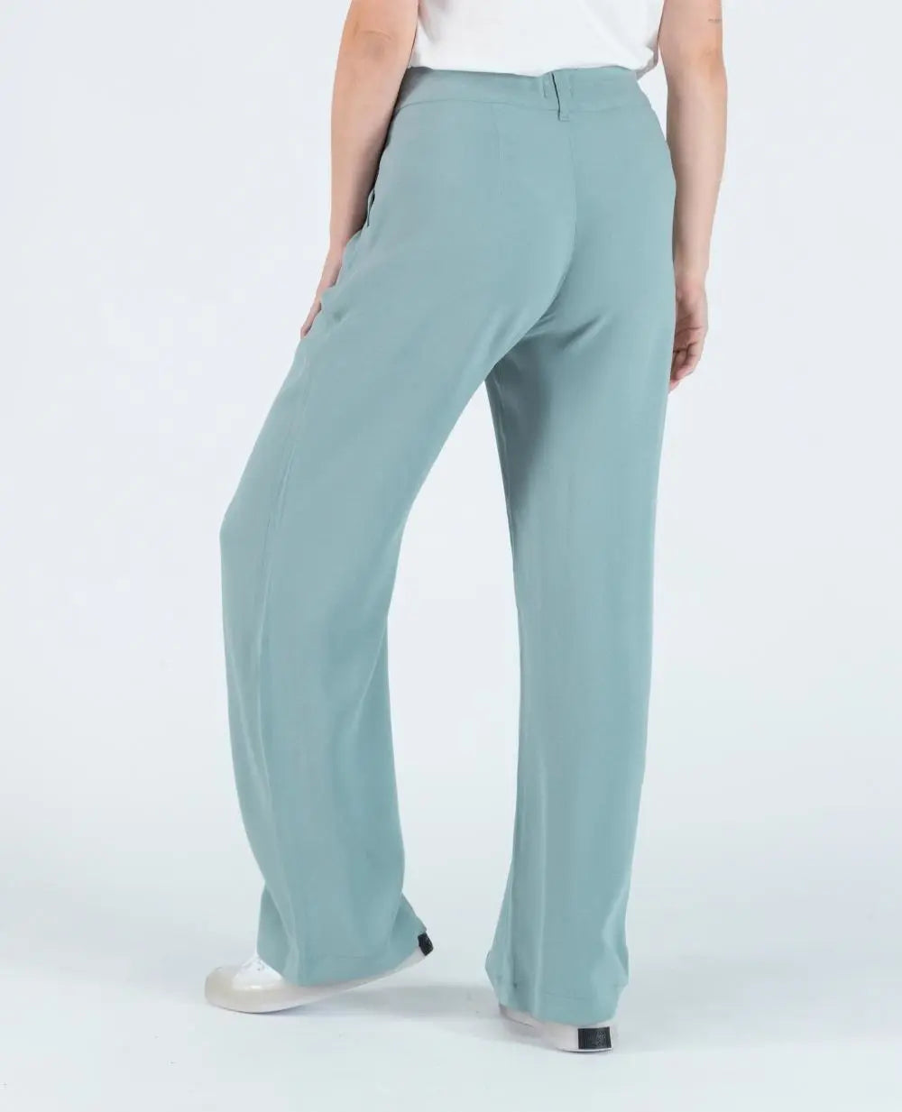 Pantalon large de grossesse betty sauge, cache cœur