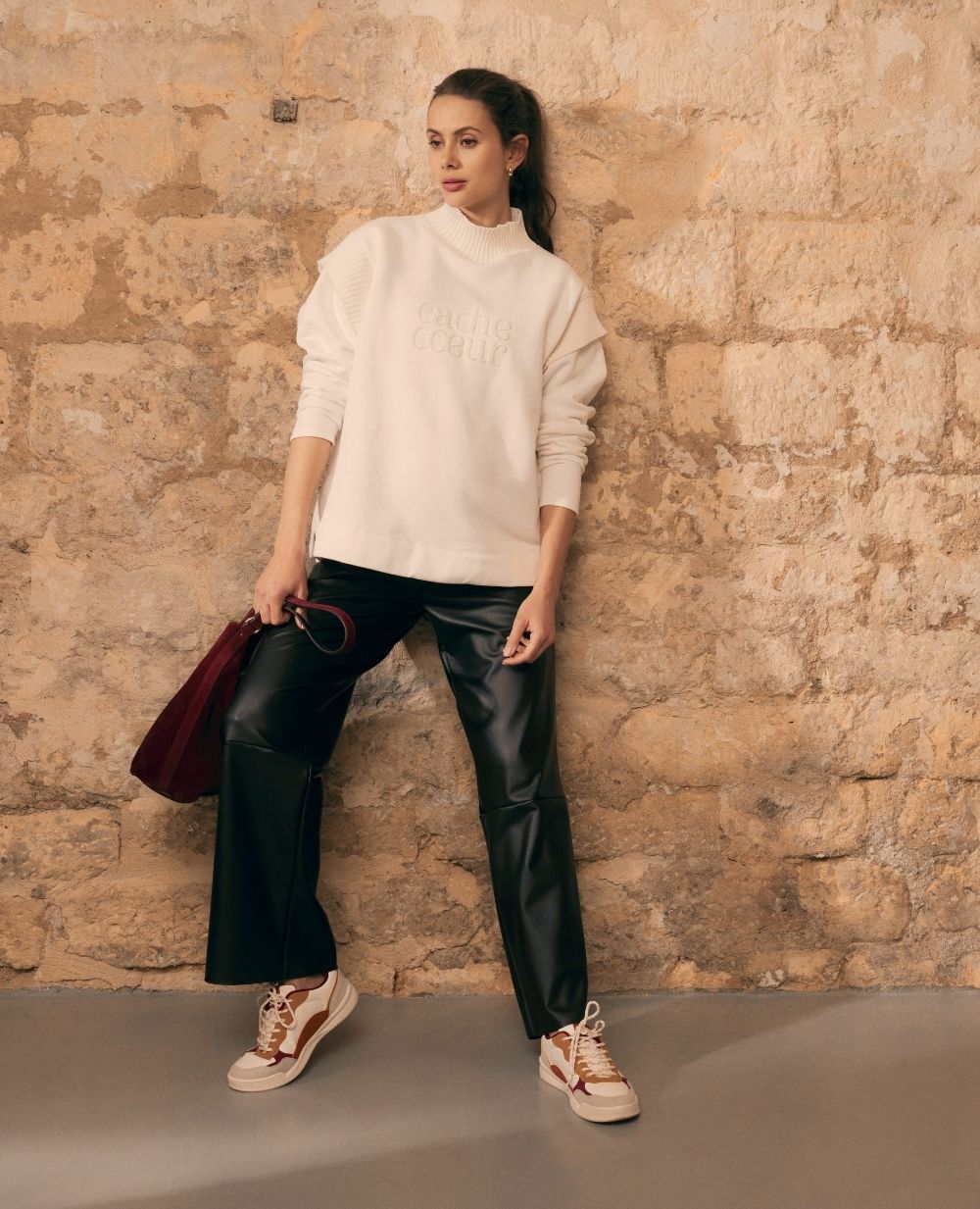 Pantaloni premaman in similpelle Alix