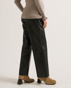 Alix Faux Leather Maternity Pants - Black