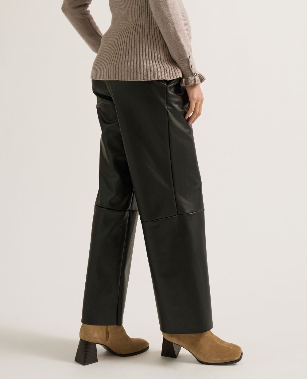 Alix Faux Leather Maternity Pants - Black