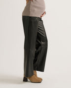Alix Faux Leather Maternity Pants - Black