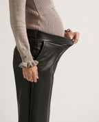 Alix Faux Leather Maternity Pants - Black