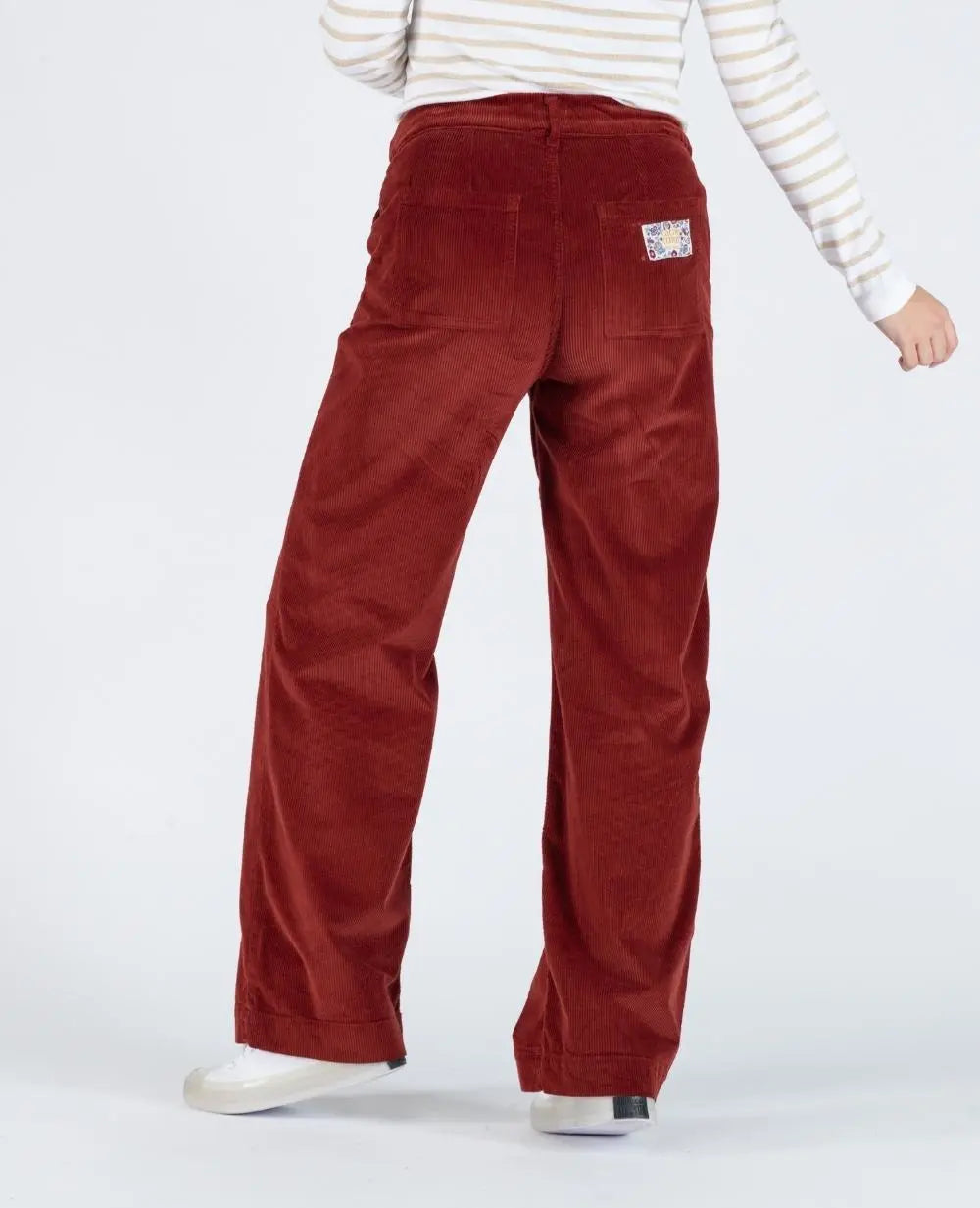 Pantalon velours de grossesse clyde havane, cache cœur