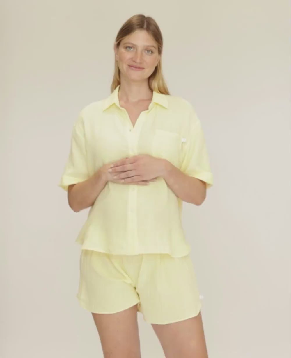 Ice Cream Maternity Pajama Shorts - Vanilla