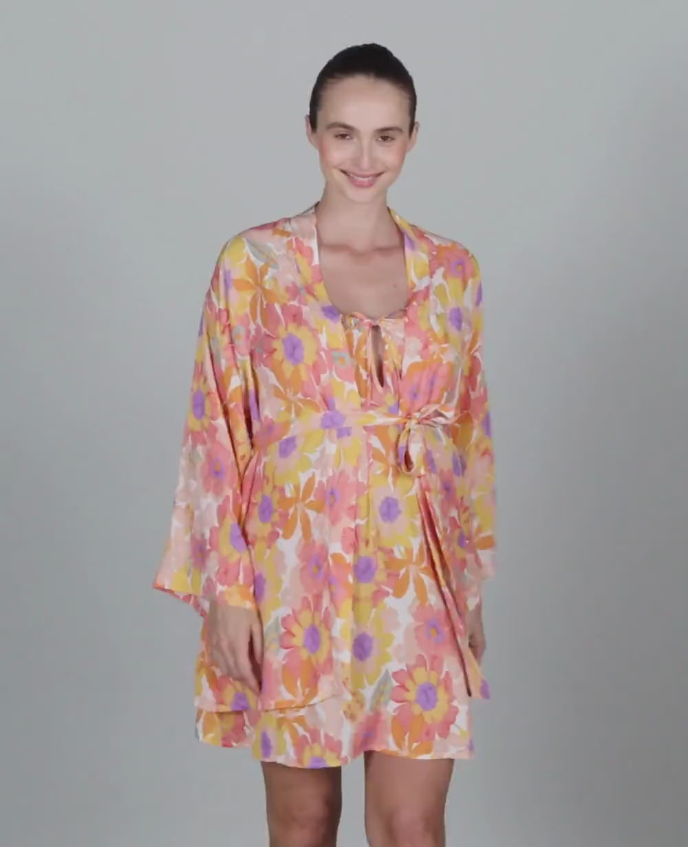 Kimono premaman e per l'allattamento Barbara - Multicolore