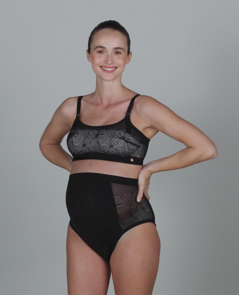 Maxi culotte de maternité DAHLIA - Noir