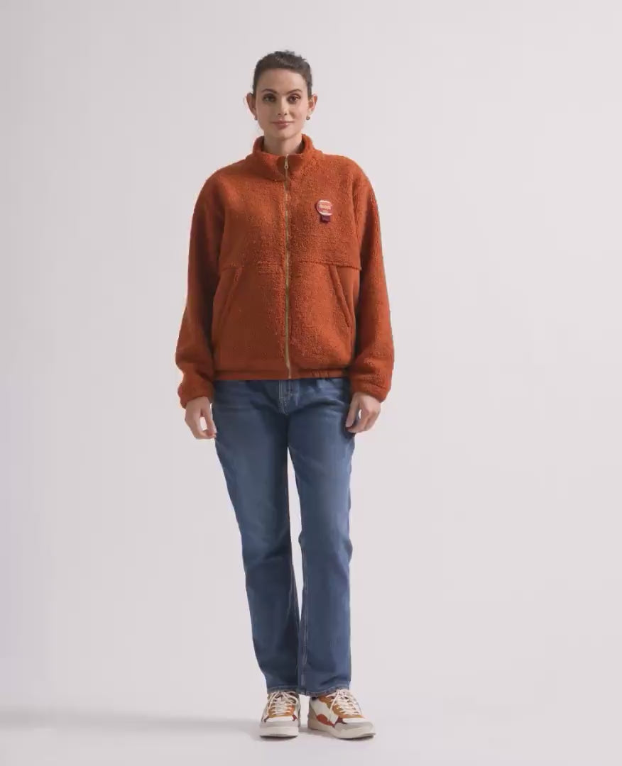 Sasha Maternity and Babywearing Fleece Jacket - Copper