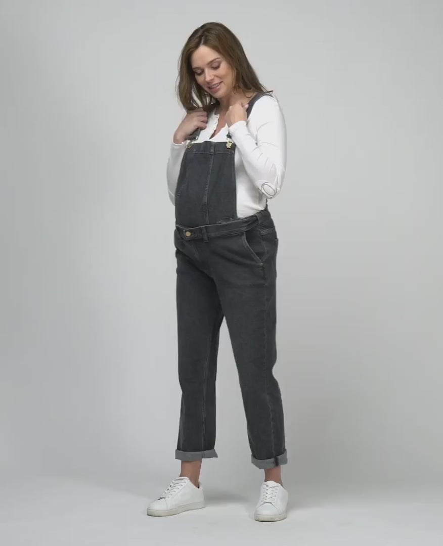 Salopette premaman in denim Carrie - Gris Used