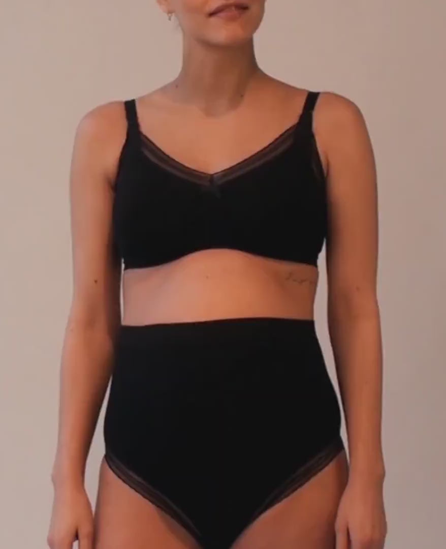Maxi culotte sans couture viscose bamboo grossesse et maternité Milk noir