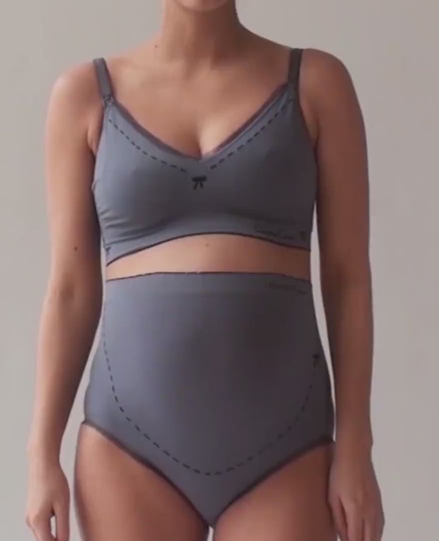 Set di 3 Maxi Slip premaman Illusion - Grigio