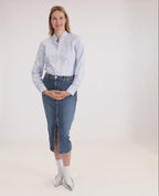 Emma Maternity Pencil Skirt - Mid Blue