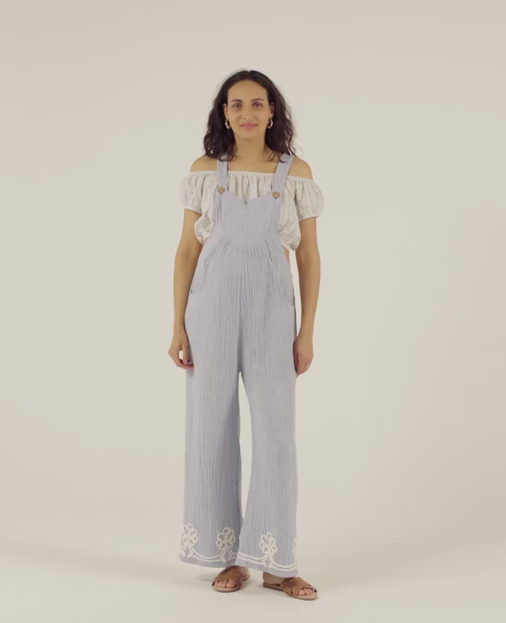 Yael Maternity Overalls - Blue
