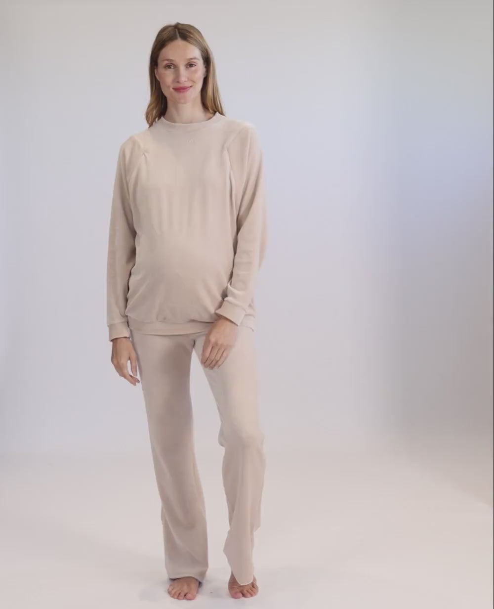 Felpa premaman e per l'allattamento Enzo - Beige