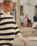 Normandie Maternity and Nursing Sweater Dress - Black / White