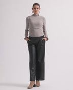 Alix Faux Leather Maternity Pants - Black