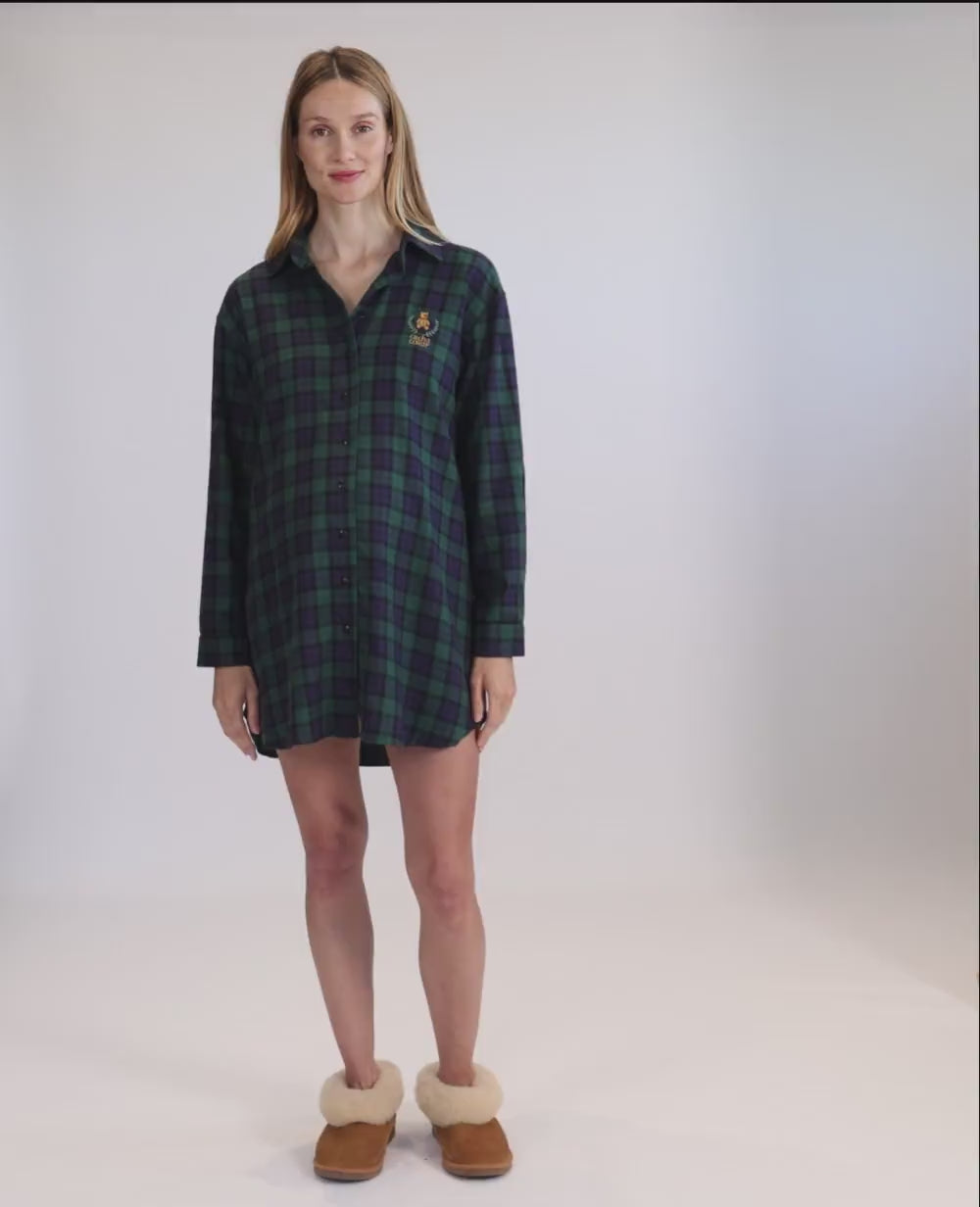 Camicia da notte premaman e per l'allattamento Teddy - Verde