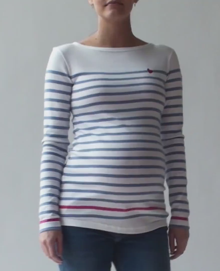 marinière made in france coton bio blanc bleu