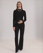Fabio Maternity Flare Pants - Black