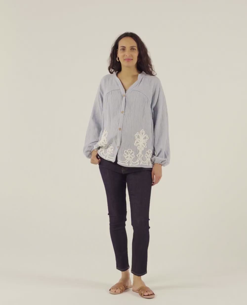 Blusa e camicia da allattamento Sarah - Bleu