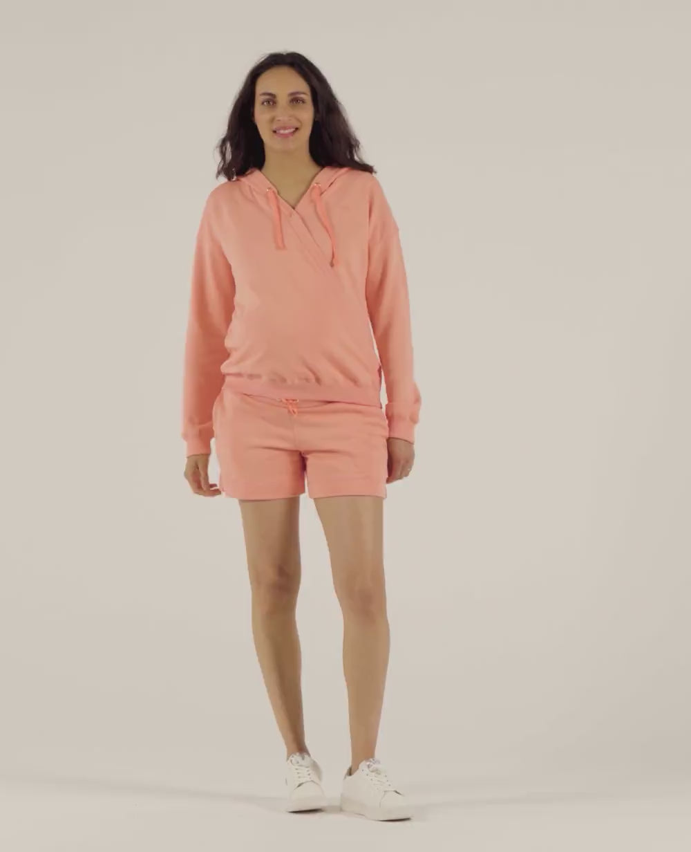 Coconut Maternity and Nursing Hoodie - Apricot