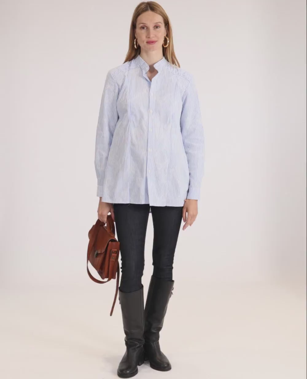 Camicia da notte premaman e per l'allattamento Camille - Blu