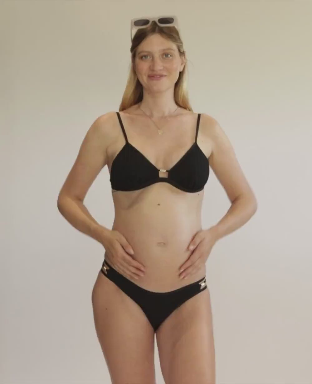Milos Triangle Maternity Bikini - Black