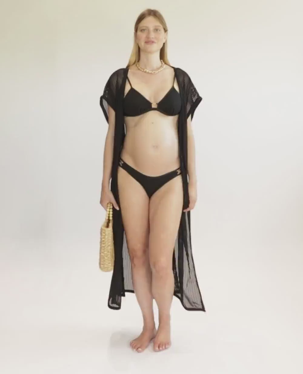 Caftano beachwear premaman Milos - Nero