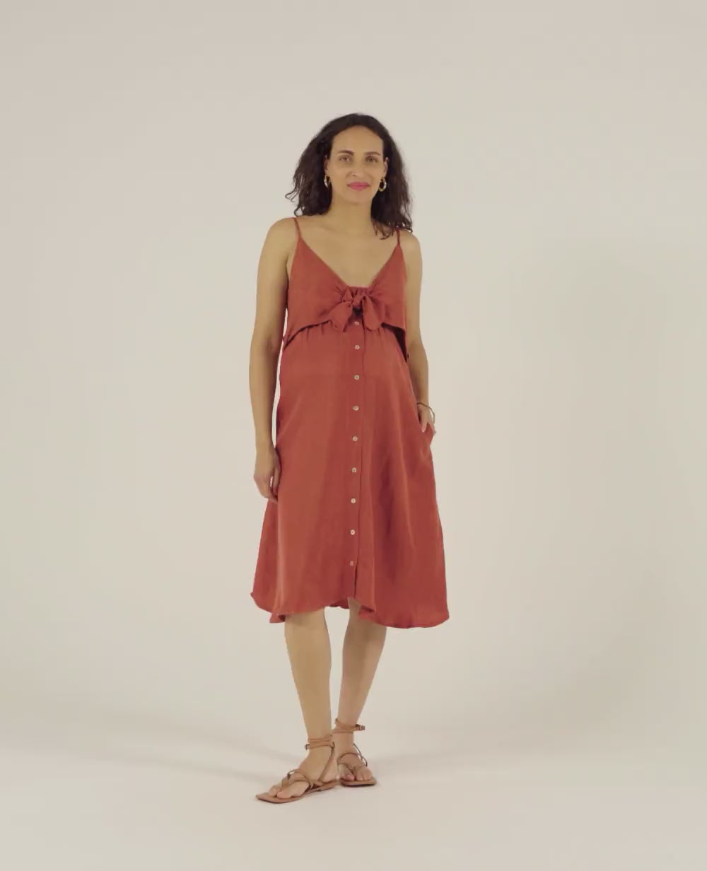 Nolwenn Nursing Dress - Copper