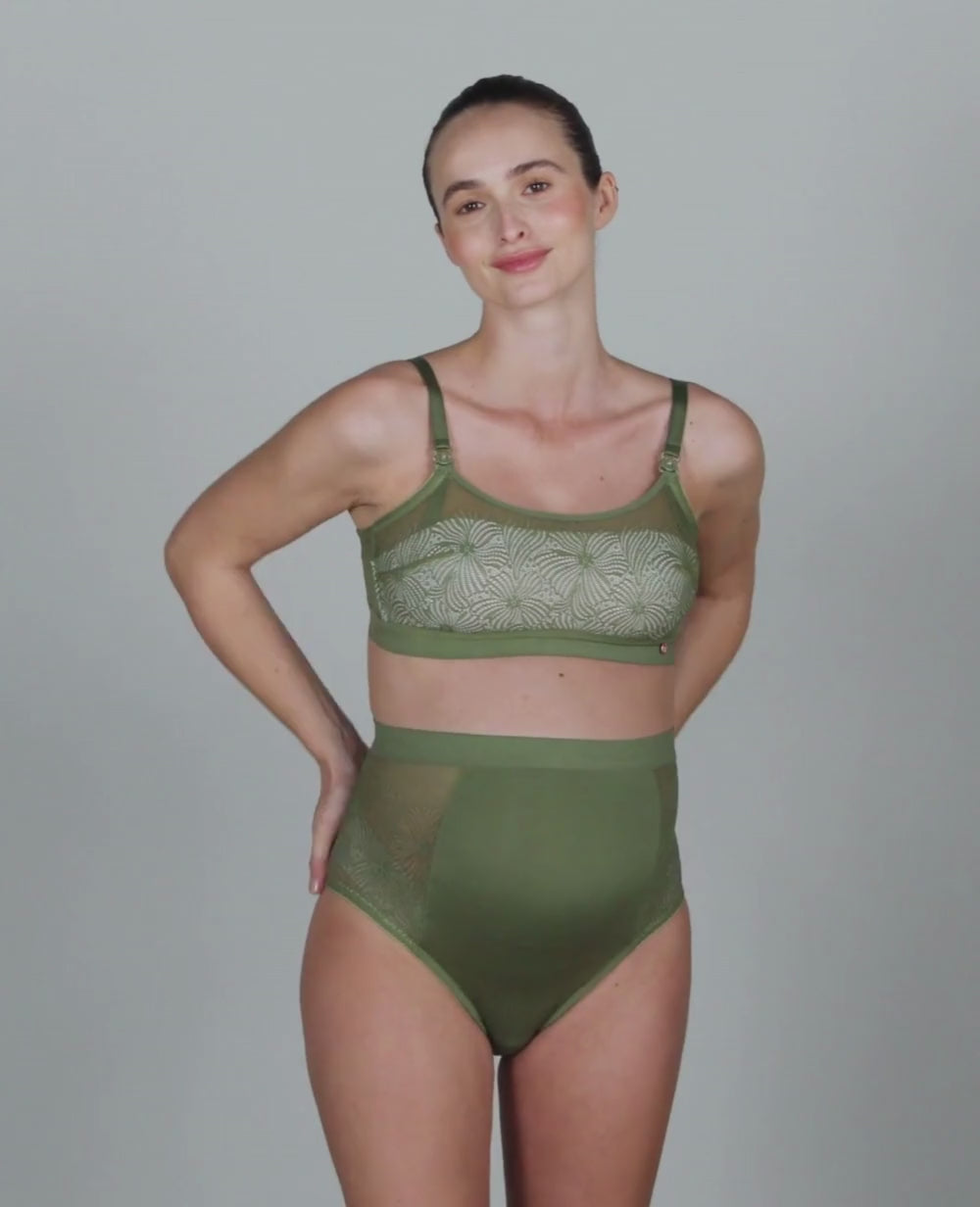 Maxi culotte de maternité DAHLIA - Kaki