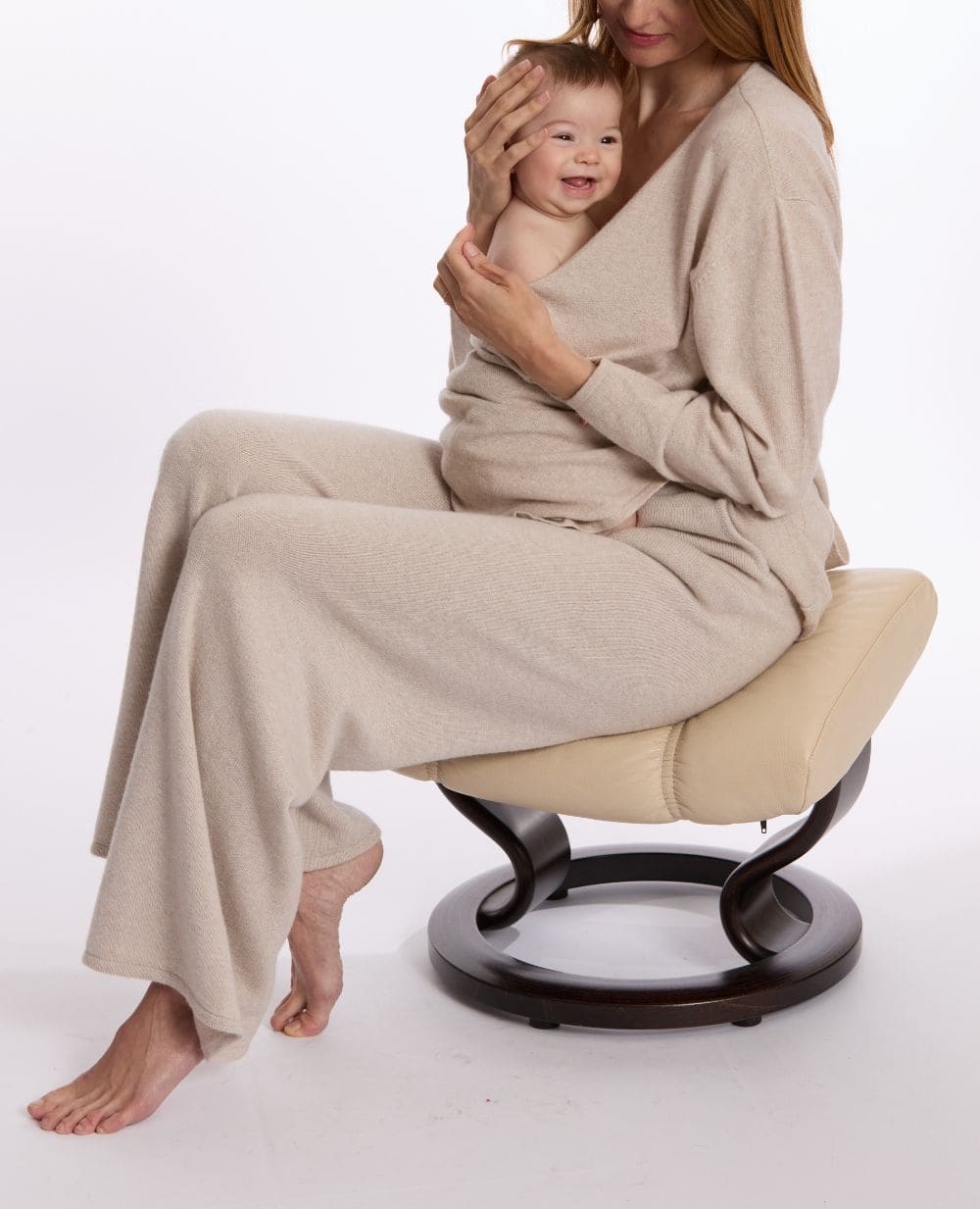 Beverly Wrap Maternity Sweater - Beige