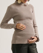 Pull de grossesse et allaitement Dorothée - Taupe