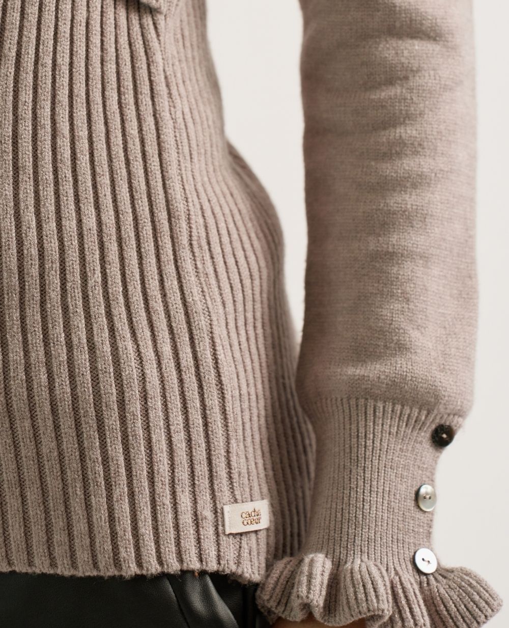 Pull de grossesse et allaitement Dorothée - Taupe