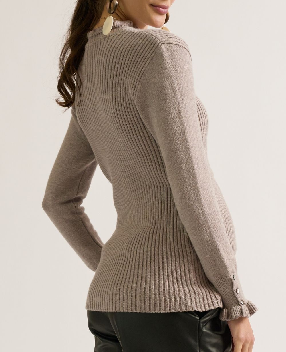 Pull de grossesse et allaitement Dorothée - Taupe