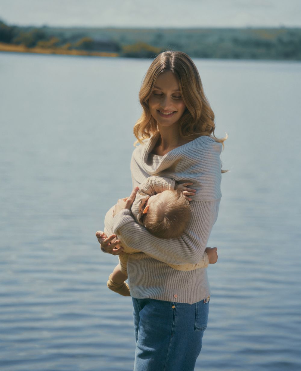 Kim Maternity and Nursing Sweater - Beige