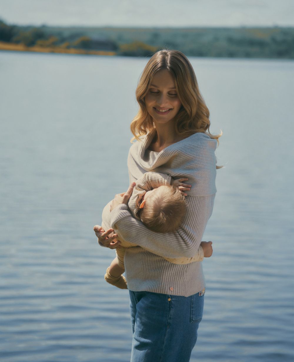 Pull de grossesse et d’allaitement Kim beige