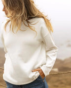 Pull marin de grossesse molene ivoire, cache cœur
