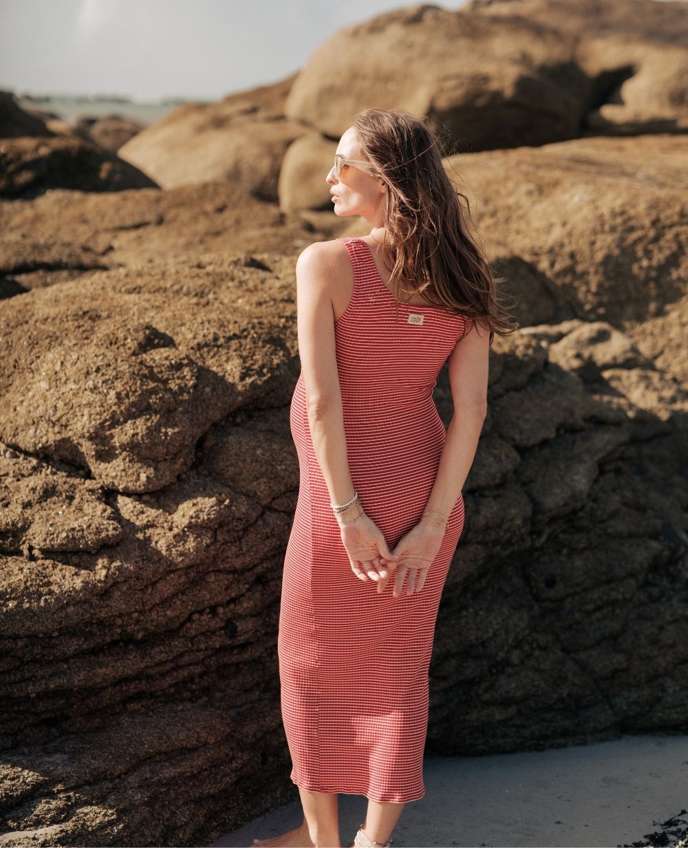Dinard Maternity Beachwear Dress - Red